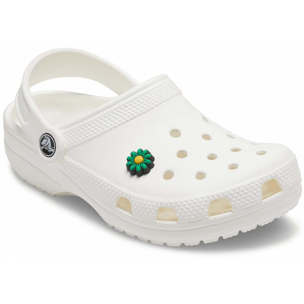 Clips Jibbitz Crocs Green Daisy Femme Multicolore | France 0417QMAZ